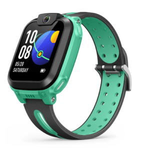 Seitlicher Anblick der Kinder Smartwatch Imoo Watch Phone Z1 in grün und schwarz