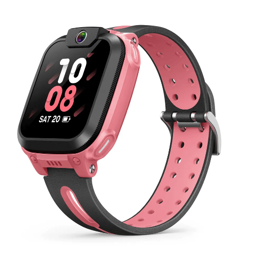 Seitlicher Anblick der Kinder Smartwatch Imoo Watch Phone Z1 in pink und schwarz